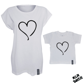 Ouder & kind/baby t-shirt Hartje