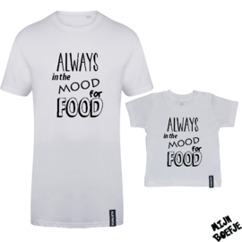 Ouder & kind/baby t-shirt Always in the mood for food