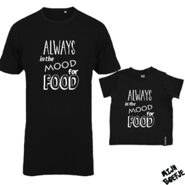 Ouder & kind/baby t-shirt Always in the mood for food