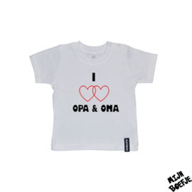Baby t-shirt I Love Papa & Mama / I Love Opa & Oma