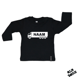 Baby t-shirt Vrachtwagen met eigen naam