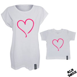 Ouder & kind/baby t-shirt Hartje