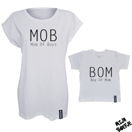 Ouder & kind/baby t-shirt MOB Mom Of Boys
