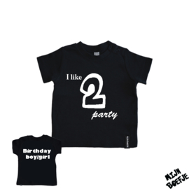 Baby t-shirt I like 2 party - Birthday boy/girl
