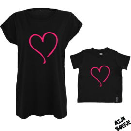 Ouder & kind/baby t-shirt Hartje