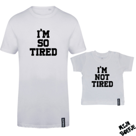 Ouder & kind/baby t-shirt TIRED