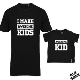 Ouder & kind/baby t-shirt AWESOME