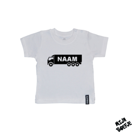 Baby t-shirt Vrachtwagen met eigen naam