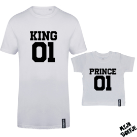 Ouder & kind/baby t-shirt KING - (LITTLE) PRINCE(SS)
