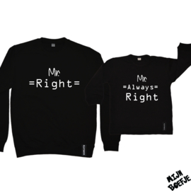 Vader & zoon/baby sweaters Mr Right / Mr Always Right