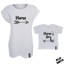 Ouder & kind/baby t-shirt MAMA'S BOY