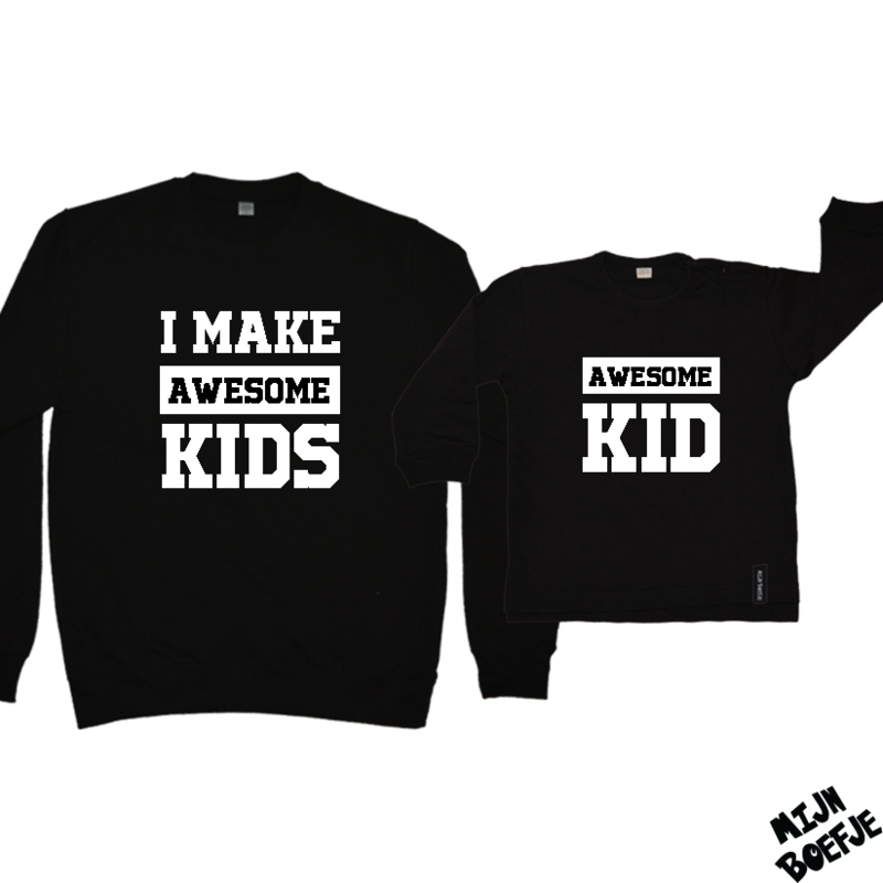 Ouder & kind/baby sweaters I MAKE AWESOME KIDS / AWESOME KID