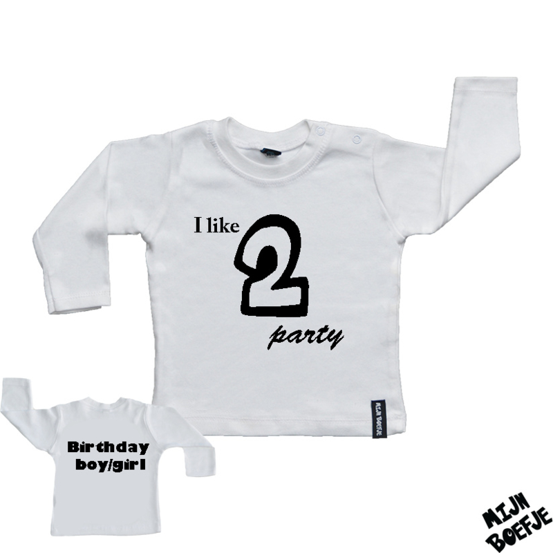 Baby t-shirt I like 2 party - Birthday boy/girl