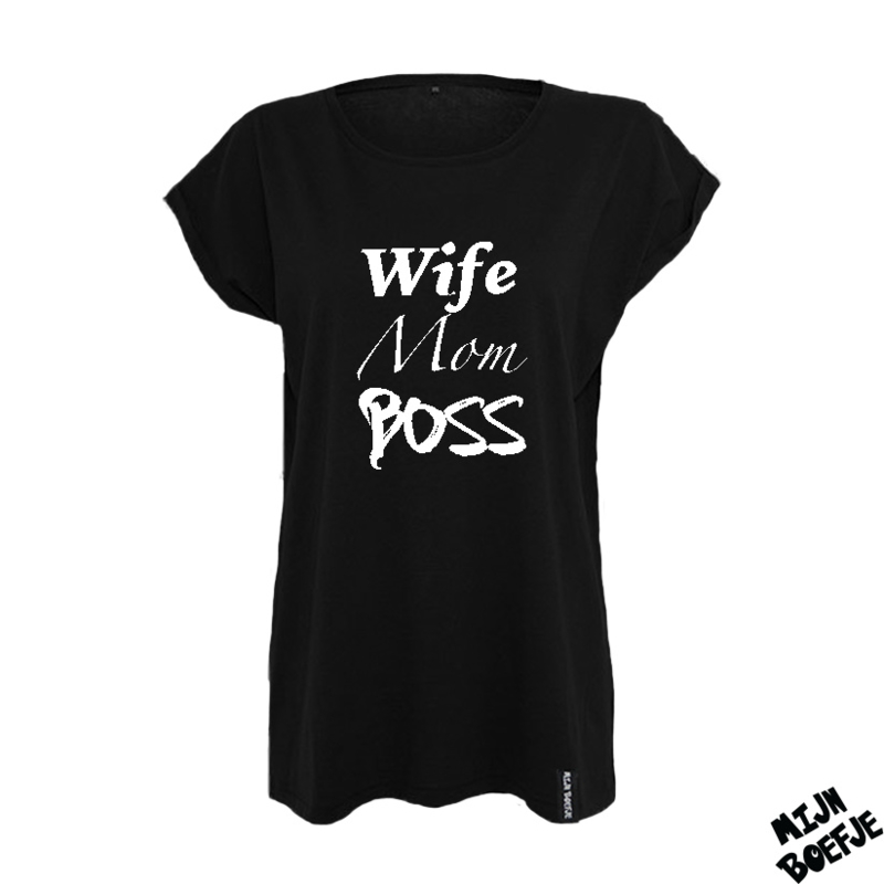 Ouder t-shirt WIFE, MOM, BOSS