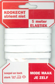 Rode kaart Elastiek 10 mm wit/ mondkapjes