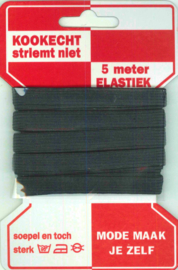 Rode kaart elastiek 10mm zwart/ mondkapjes