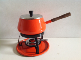 Emaille fondue set. Brabantia. Oranje.