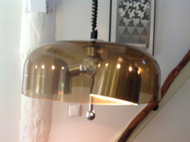 Unieke design hanglamp.  Plexiglas geborsteld aluminium. 70’s.
