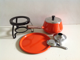 Emaille fondue set. Brabantia. Oranje.