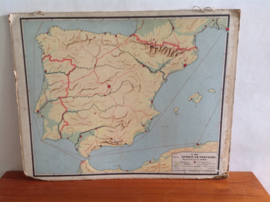 Wandkaart School. Spanje en Portugal.