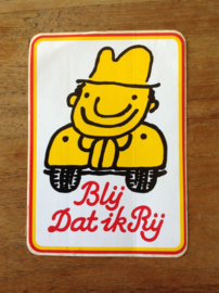 Sticker. Blij dat ik rij.