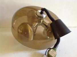 Unieke design hanglamp.  Plexiglas geborsteld aluminium. 70’s.