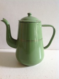 Koffiepot. Groen emaille.