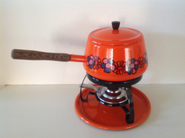 Emaille fondue set. Brabantia. 70’s.