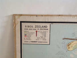 Wandkaart school. Zeeland.
