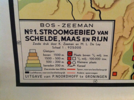 Schoolkaart. Rivieren stroomgebied.