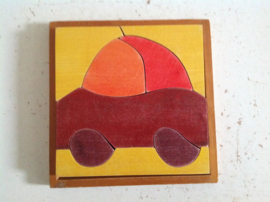 Schoolpuzzel. Hout.