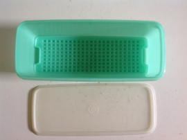 Opbergbak met lekrooster. Tupperware.