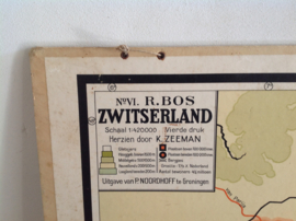 Oude schoolwandplaat.  Zwitserland.