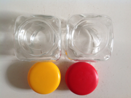 Set glazen potten. 70’s.