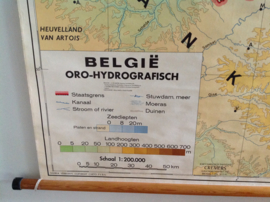 Erg oude schoolplaat.  België. Oro-hydrografisch.