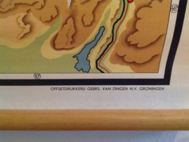 Schoolkaart. Rivieren stroomgebied.