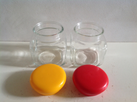 Set glazen potten. 70’s.