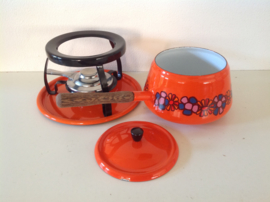 Emaille fondue set. Brabantia. 70’s.