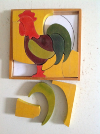Schoolpuzzel. Hout.
