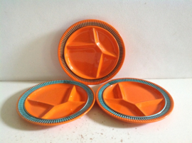 Set fondueborden. 70’s.
