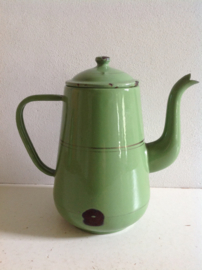 Koffiepot. Groen emaille.