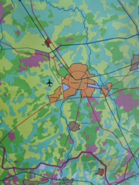 Oude schoolplaat.  Industriegebied Noord-Brabant.