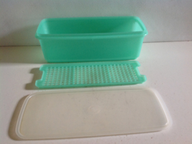 Opbergbak met lekrooster. Tupperware.