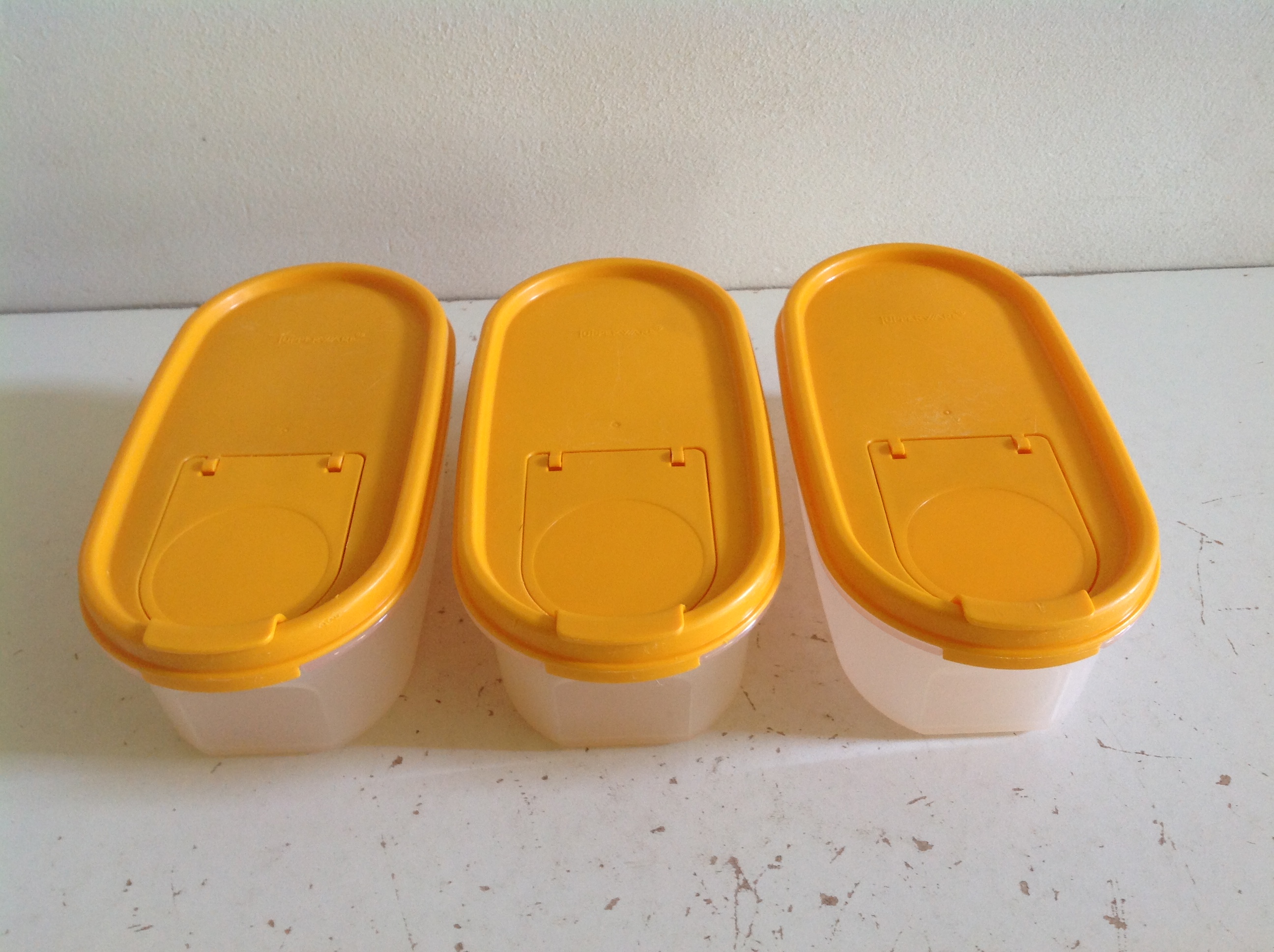 Bakje. Oranje. Tupperware.