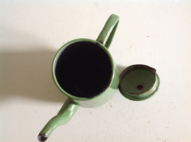 Koffiepot. Groen emaille.