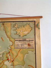 Oude schoolplaat.  Denemarken / IJsland.