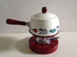 Emaille fondue set. Boerenbont.