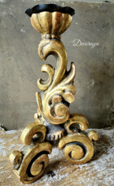 Kandelaar bois doré/gilded candlestick