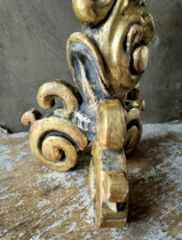 Kandelaar bois doré/gilded candlestick