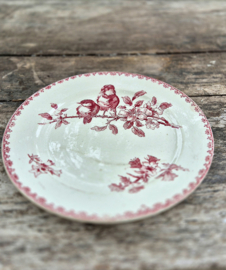 Bord roze met vogel dessin/French bird plate